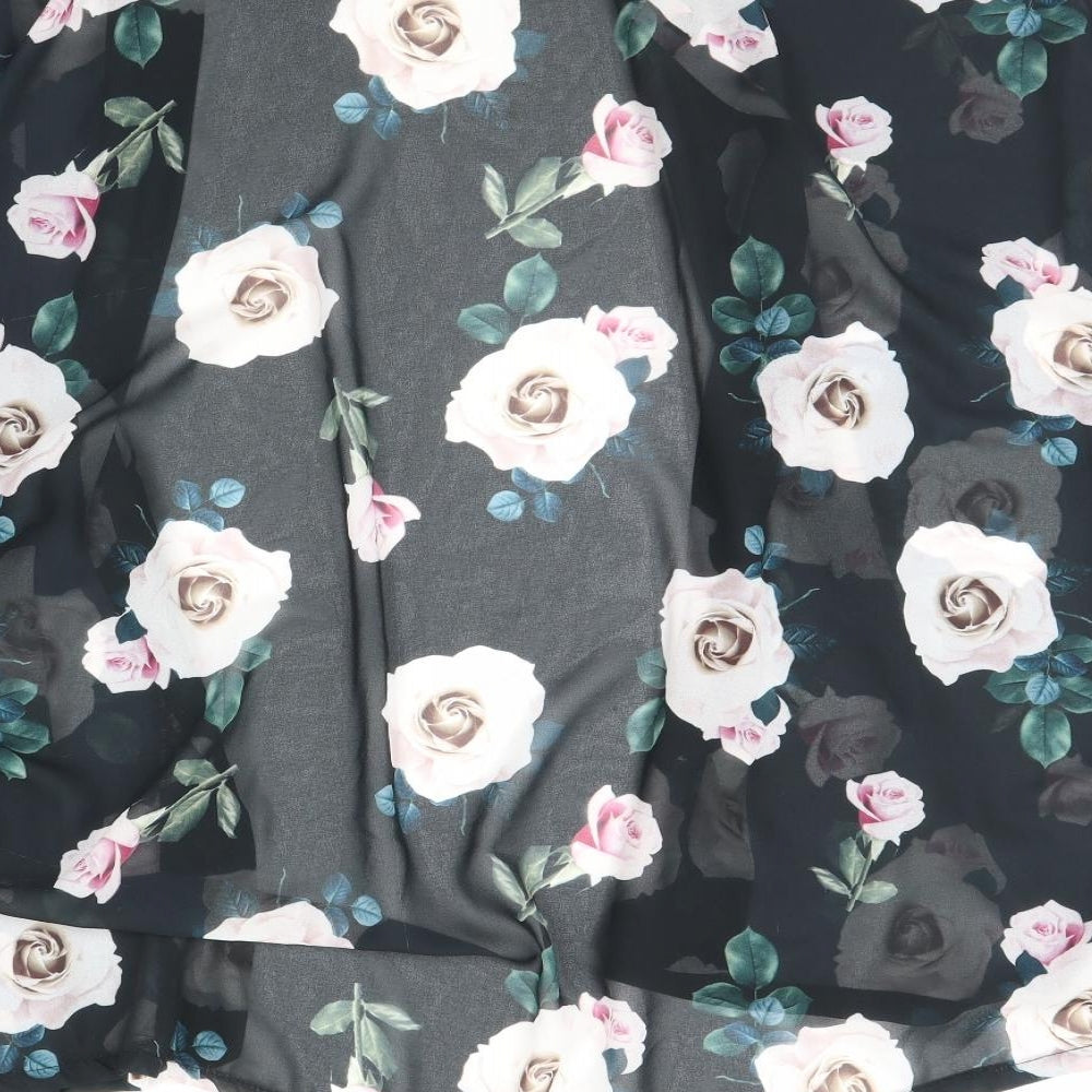 Boohoo Womens Black Floral  Jacket  Size 20