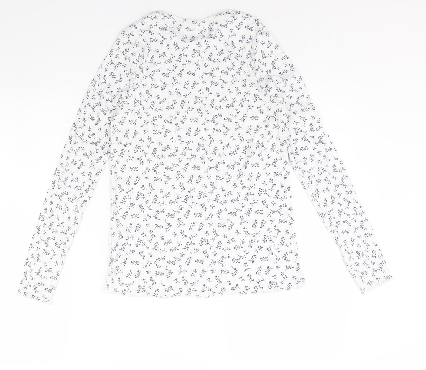 F&F Girls White Floral  Basic T-Shirt Size 13 Years