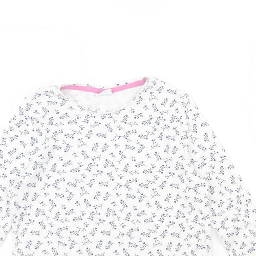 F&F Girls White Floral  Basic T-Shirt Size 13 Years