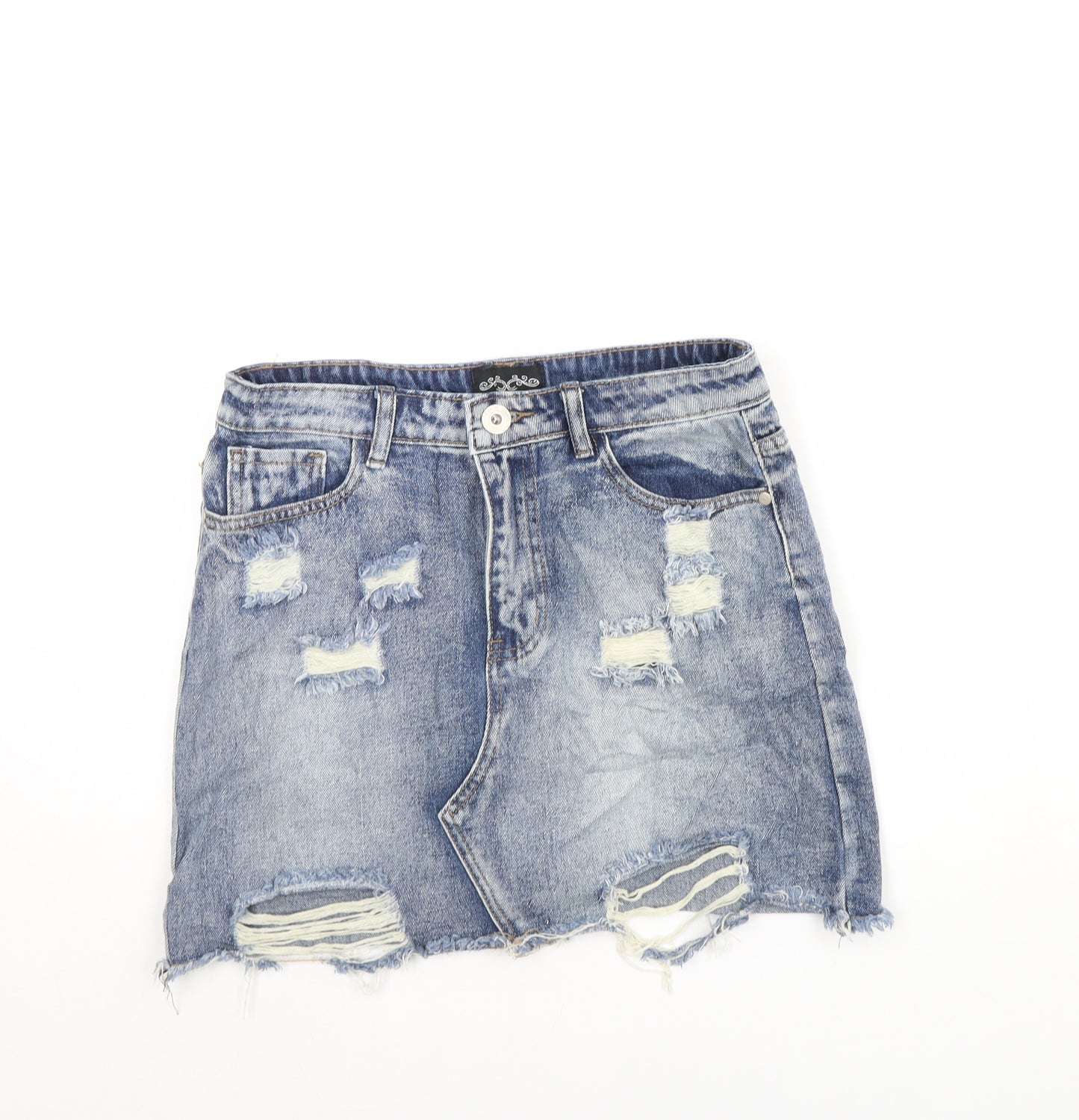 Denim Club Womens Blue  Denim Mini Skirt Size 10