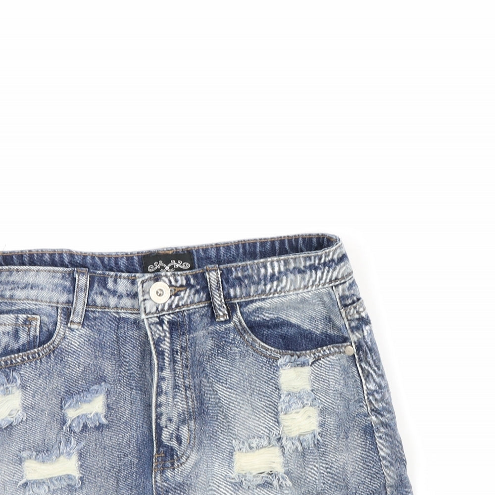 Denim Club Womens Blue  Denim Mini Skirt Size 10