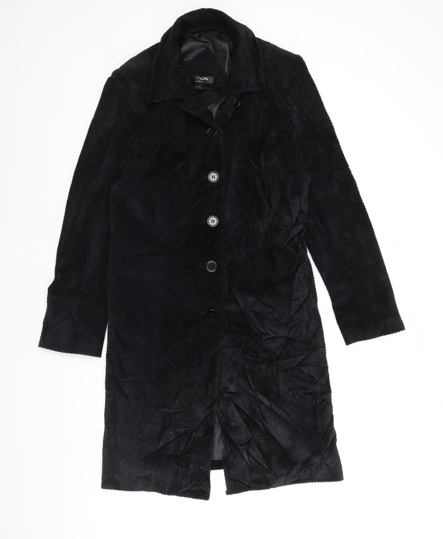 CKM Womens Black   Overcoat Coat Size XL  - Shoulder Pads