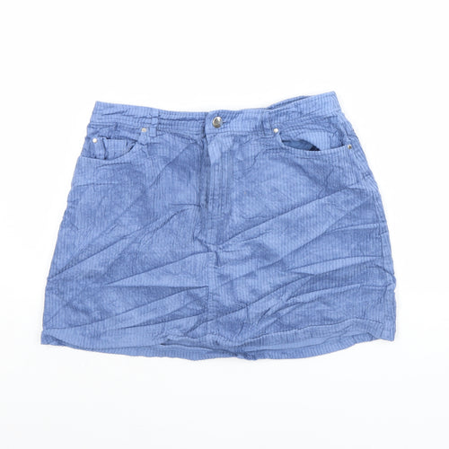 mng Womens Blue  Corduroy Mini Skirt Size M