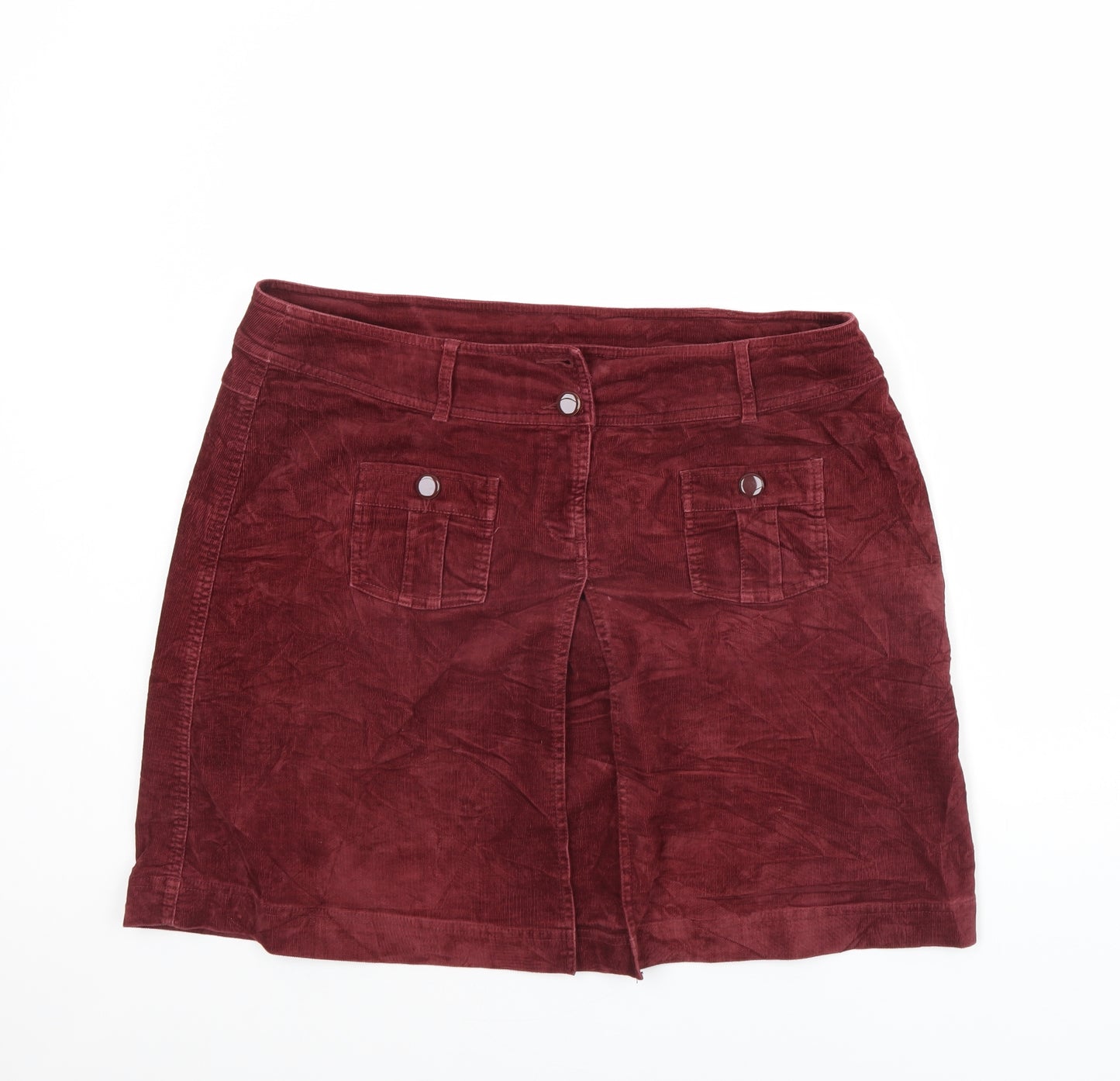 BHS Womens Red  Corduroy Mini Skirt Size 18