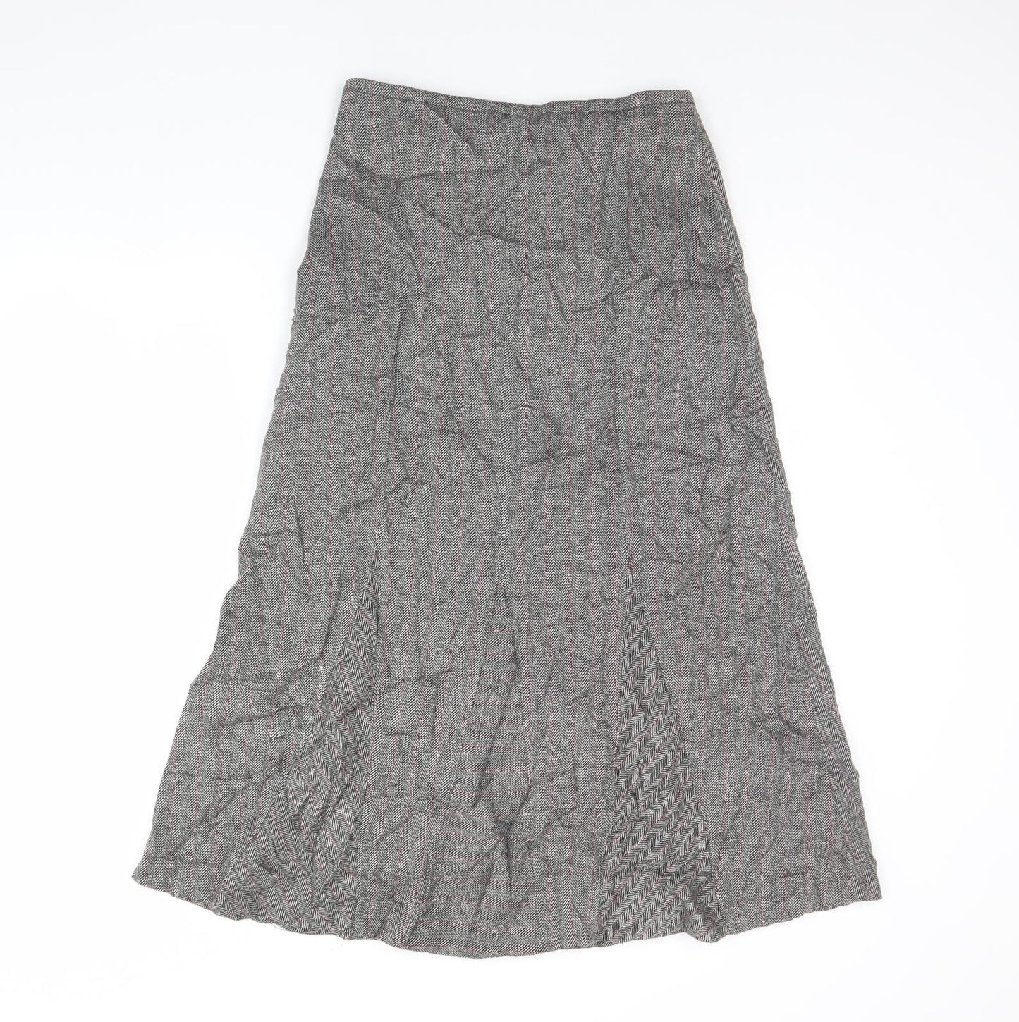 Italian Fabric Womens Grey Herringbone  Maxi Skirt Size 10