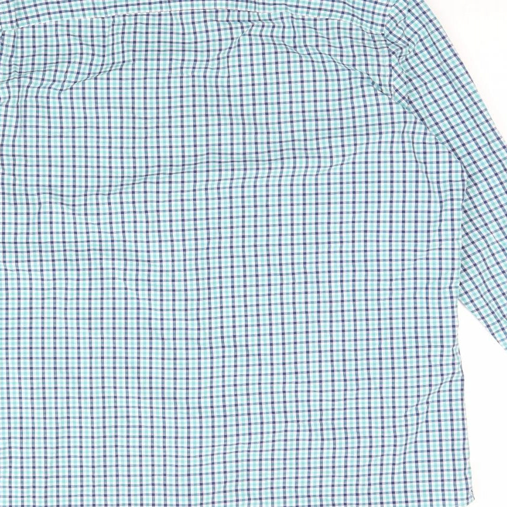 NEXT Mens Blue Check   Dress Shirt Size L