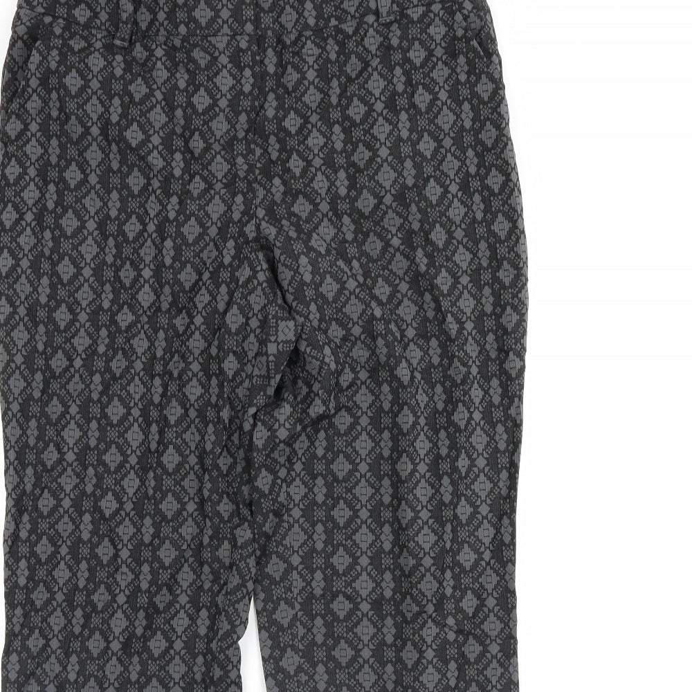 NEXT Womens Black Geometric  Trousers  Size 14 L29 in