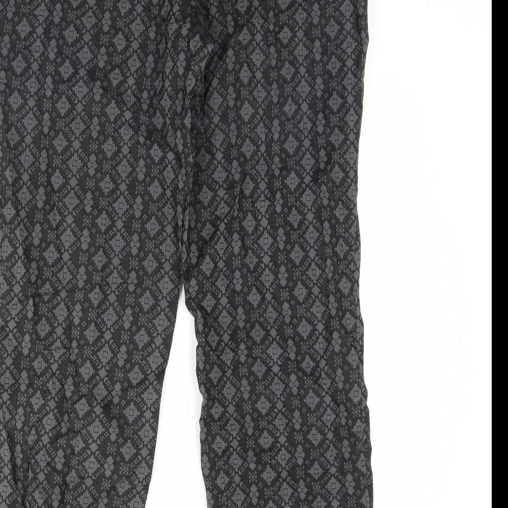 NEXT Womens Black Geometric  Trousers  Size 14 L29 in