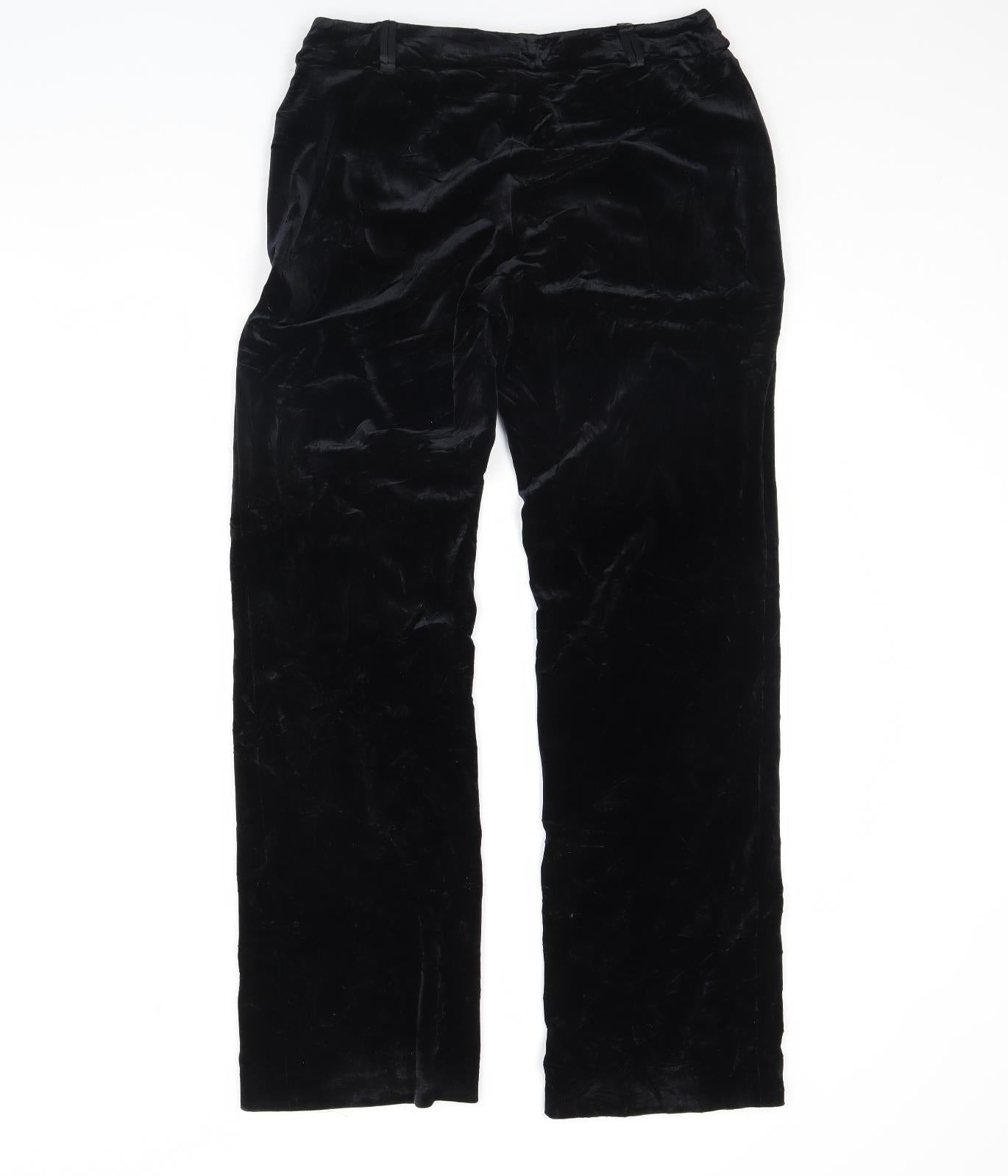 Florence & Fred Womens Black  Velour Trousers  Size 10 L30 in