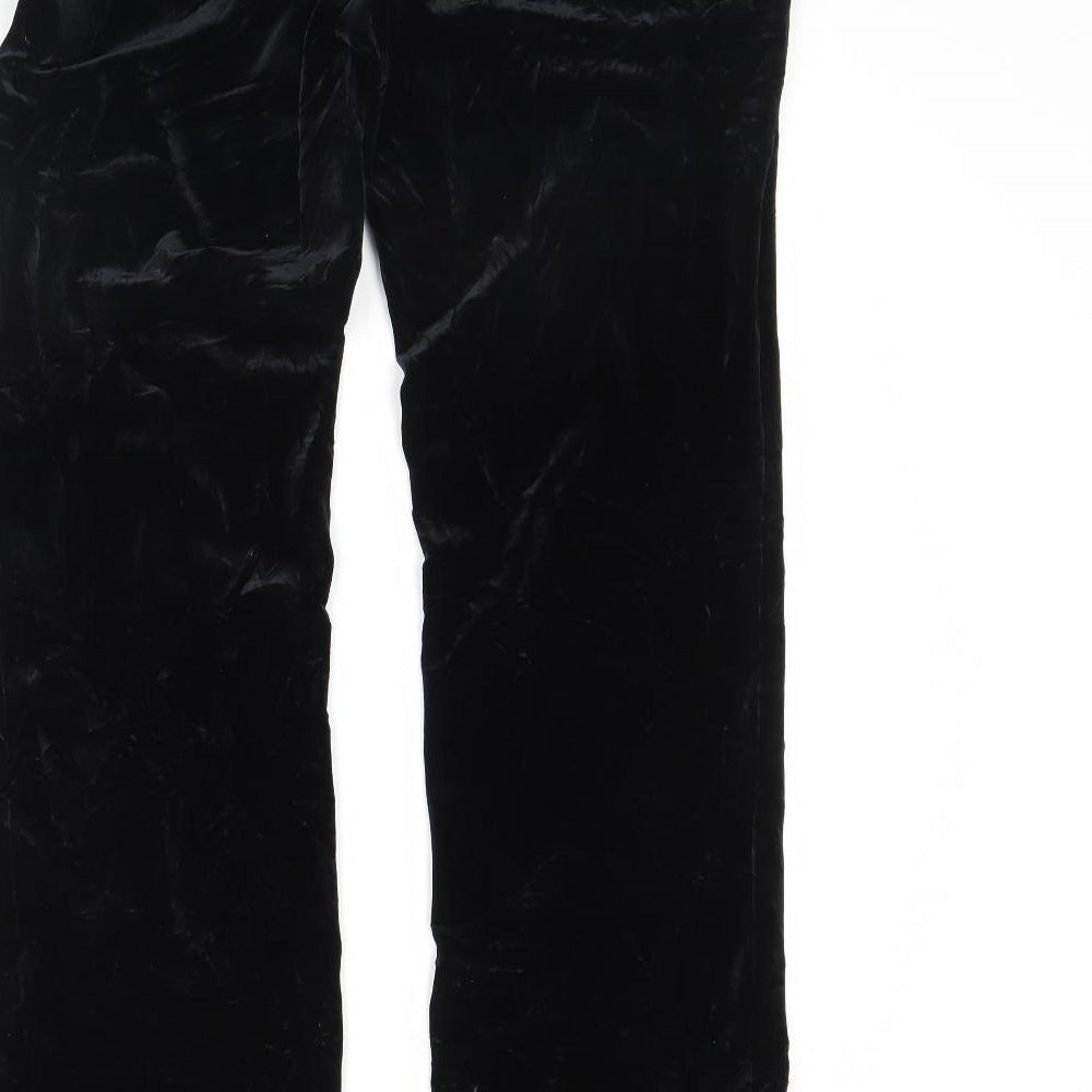 Florence & Fred Womens Black  Velour Trousers  Size 10 L30 in