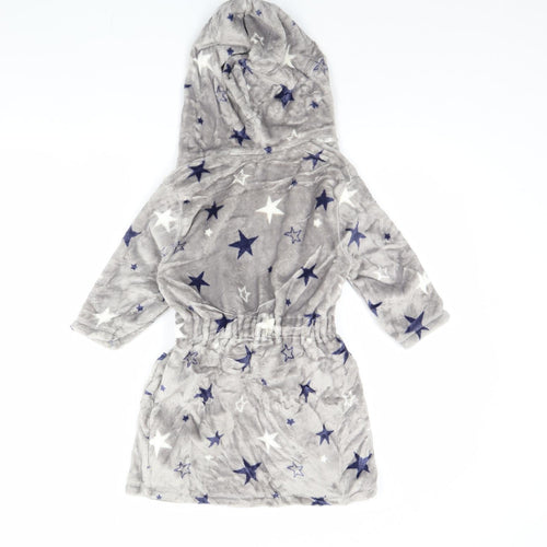 m&s Boys Grey Solid   Robe Size 3 Years  - Star