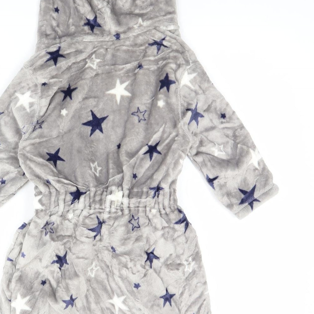 m&s Boys Grey Solid   Robe Size 3 Years  - Star