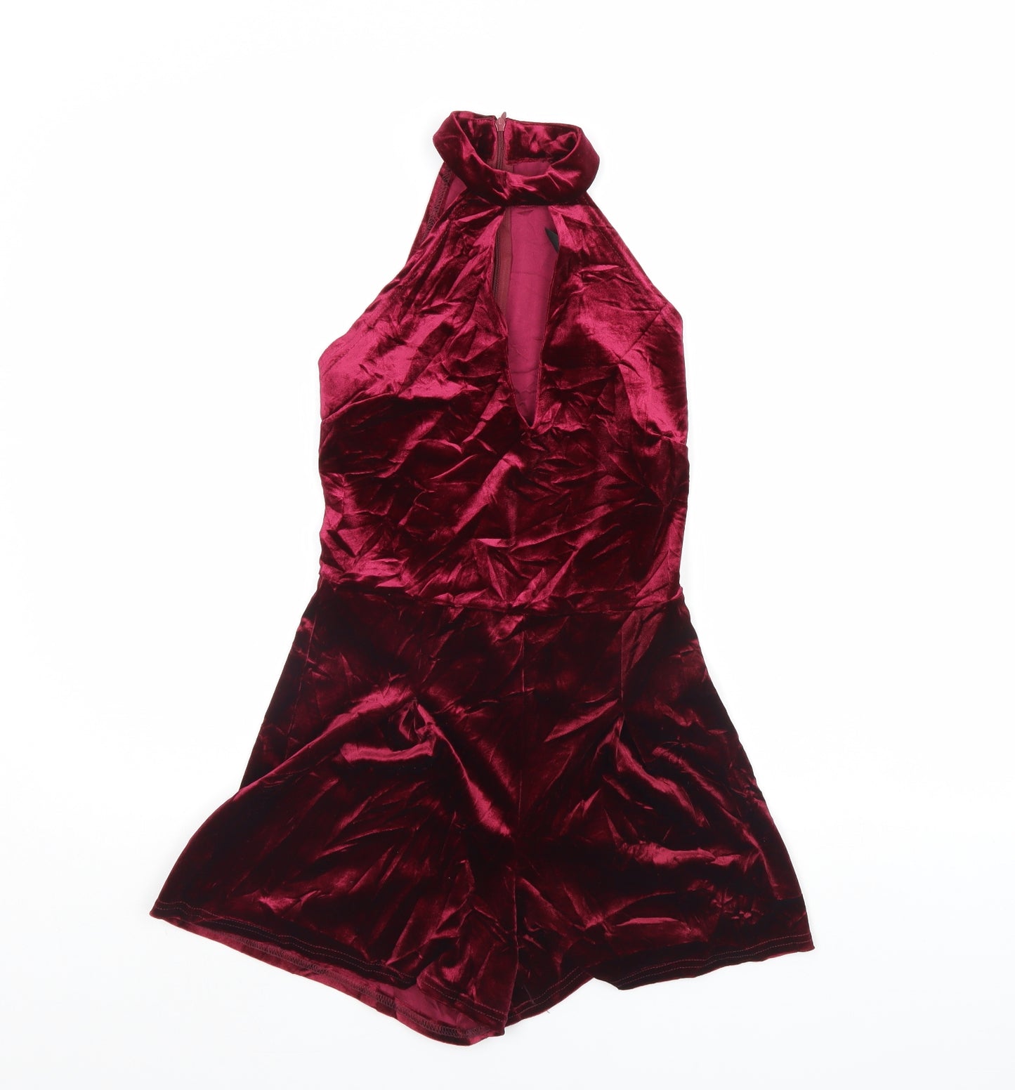 Atmosphere Womens Red  Velour Playsuit One-Piece Size 8 L3 in