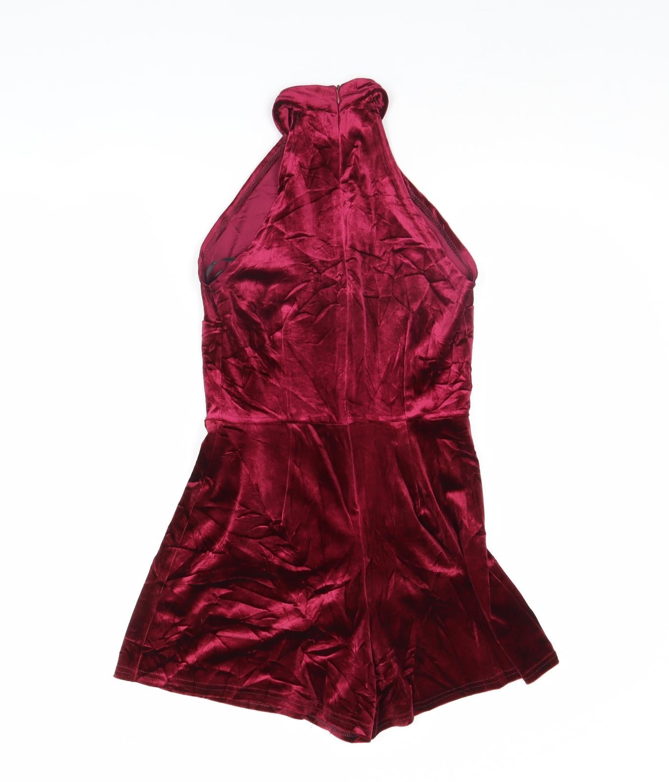 Atmosphere Womens Red  Velour Playsuit One-Piece Size 8 L3 in