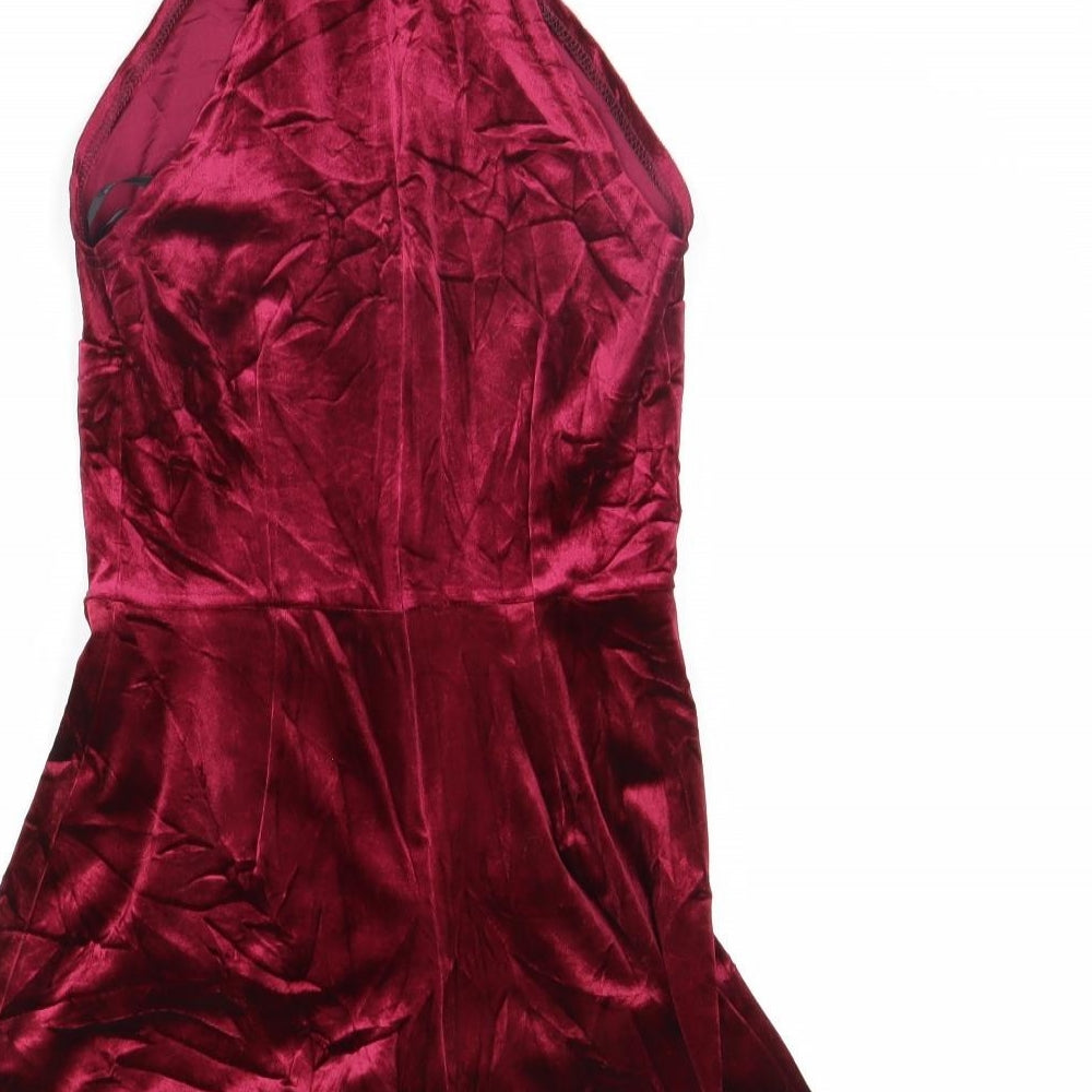 Atmosphere Womens Red  Velour Playsuit One-Piece Size 8 L3 in