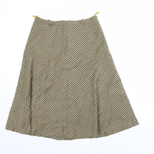 Preworn Womens Beige Herringbone  Flare Skirt Size 30 in