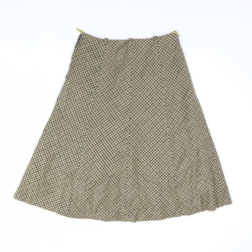 Preworn Womens Beige Herringbone  Flare Skirt Size 30 in