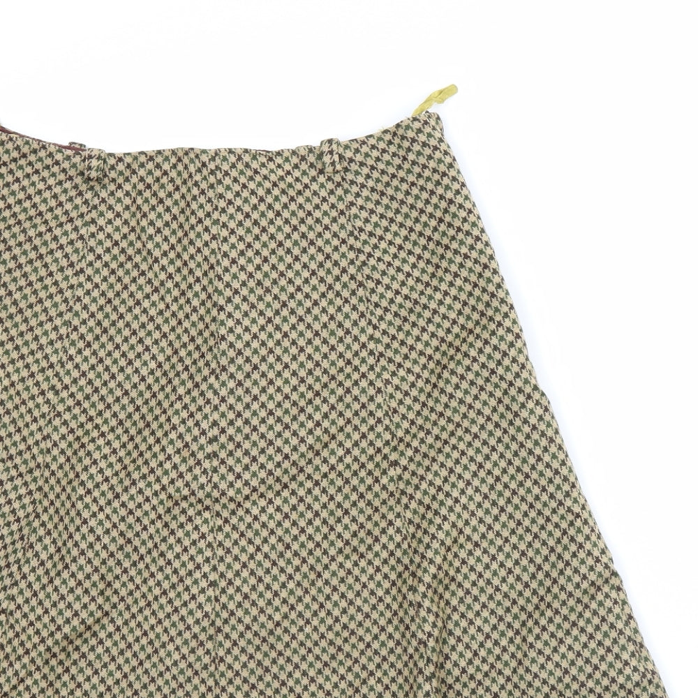 Preworn Womens Beige Herringbone  Flare Skirt Size 30 in