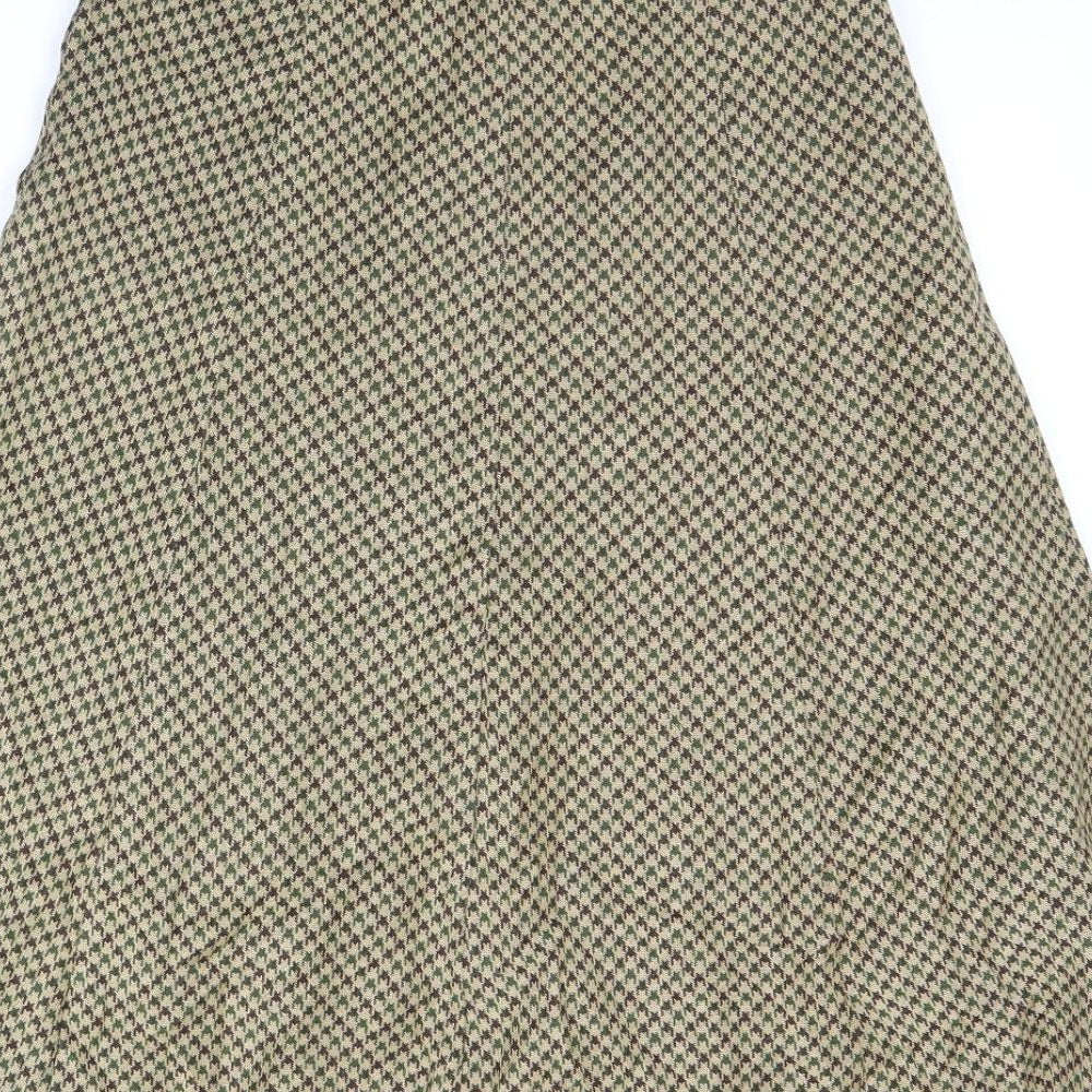 Preworn Womens Beige Herringbone  Flare Skirt Size 30 in