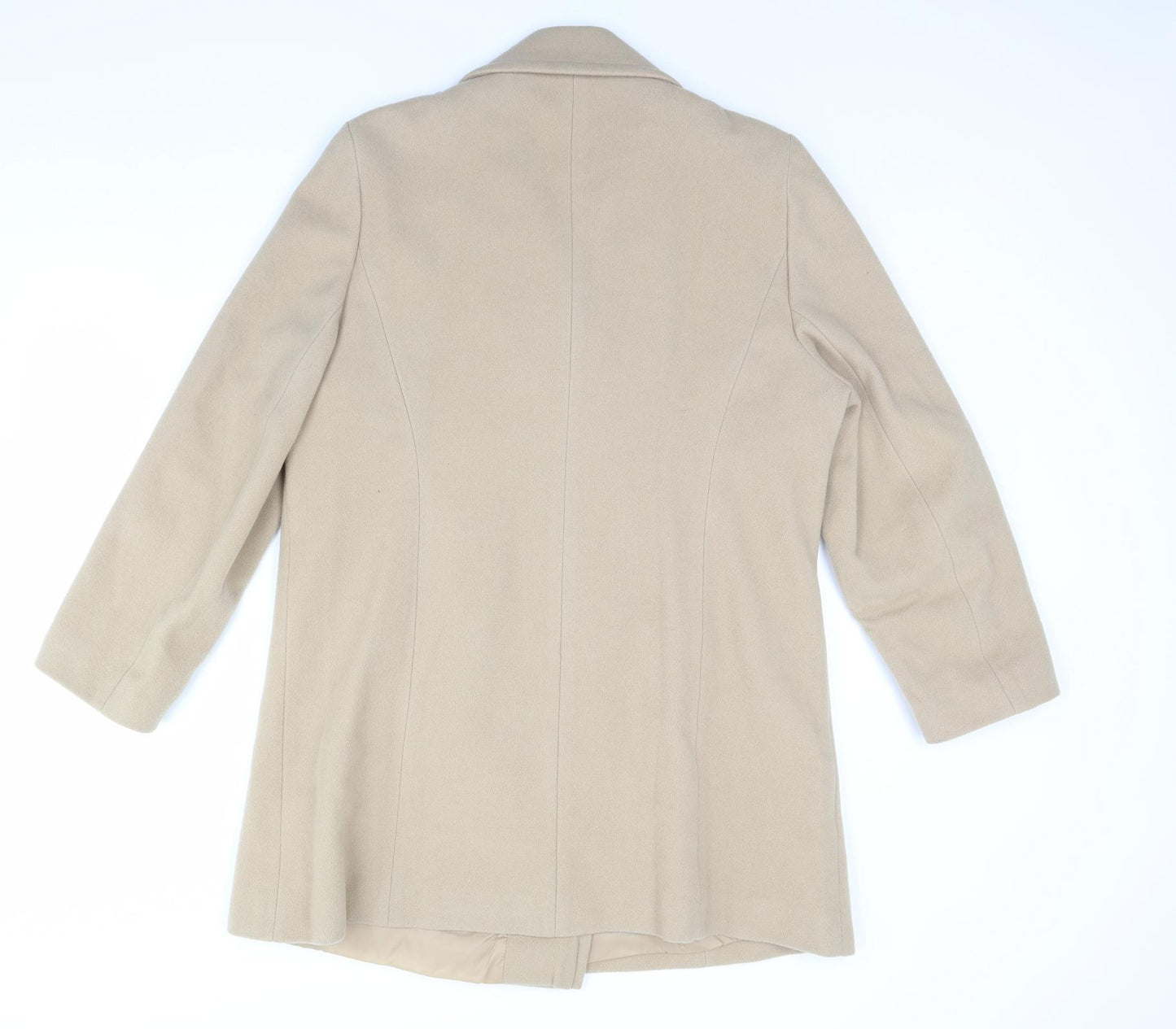 M&S Womens Beige   Overcoat Coat Size 18