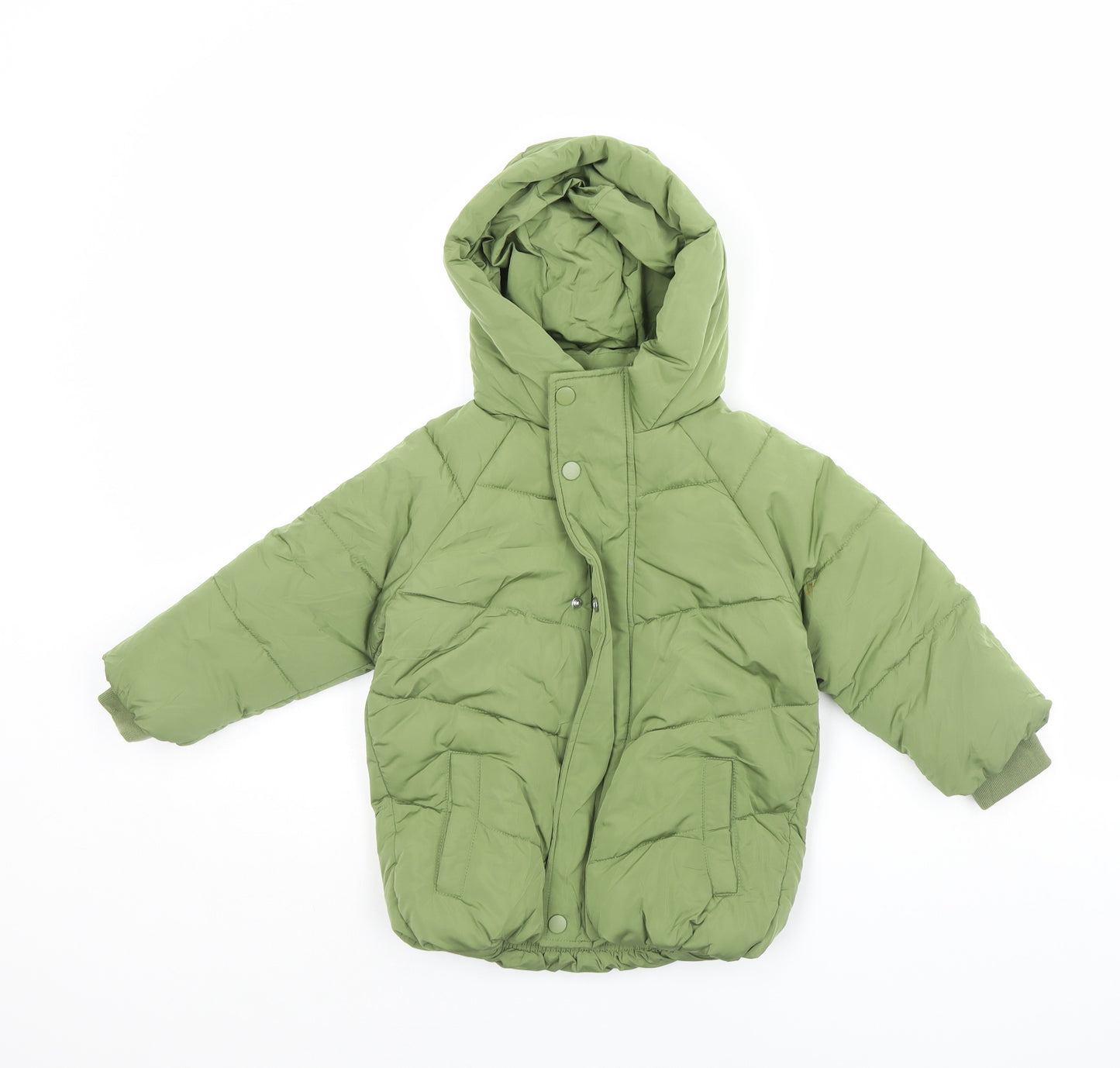 M&S Girls Green   Rain Coat Coat Size 2 Years