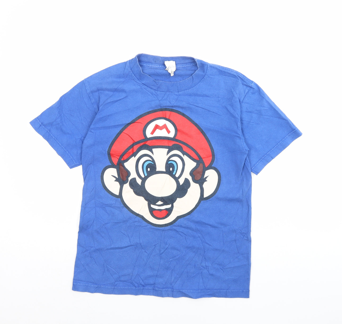 Preworn Mens Blue    T-Shirt Size S  - Mario