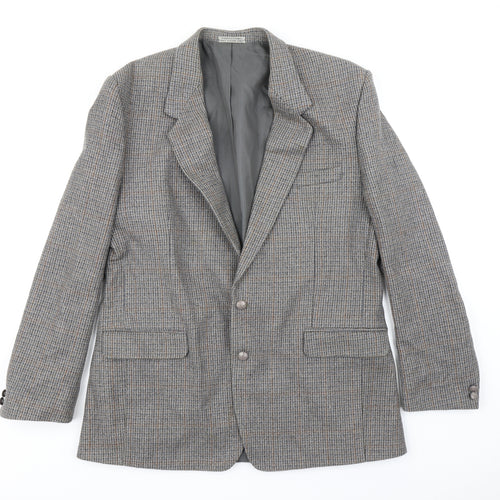 Preworn Mens Grey Houndstooth  Jacket Suit Jacket