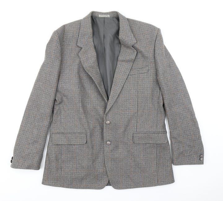 Preworn Mens Grey Houndstooth Jacket Suit Jacket