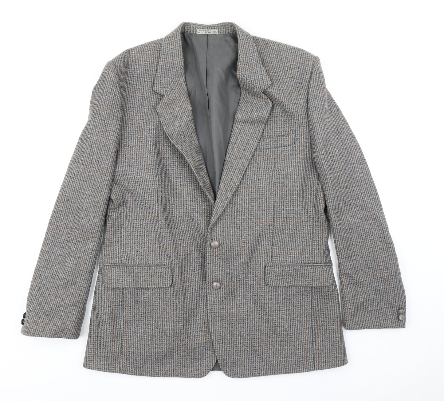 Preworn Mens Grey Houndstooth  Jacket Suit Jacket