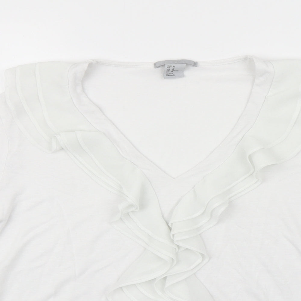 H&M Womens White   Basic Blouse Size M