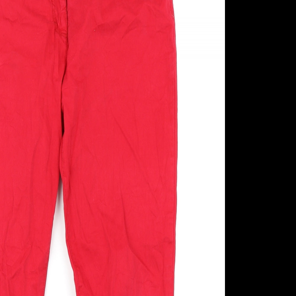 Canda Womens Red  Denim Straight Jeans Size 16 L24 in