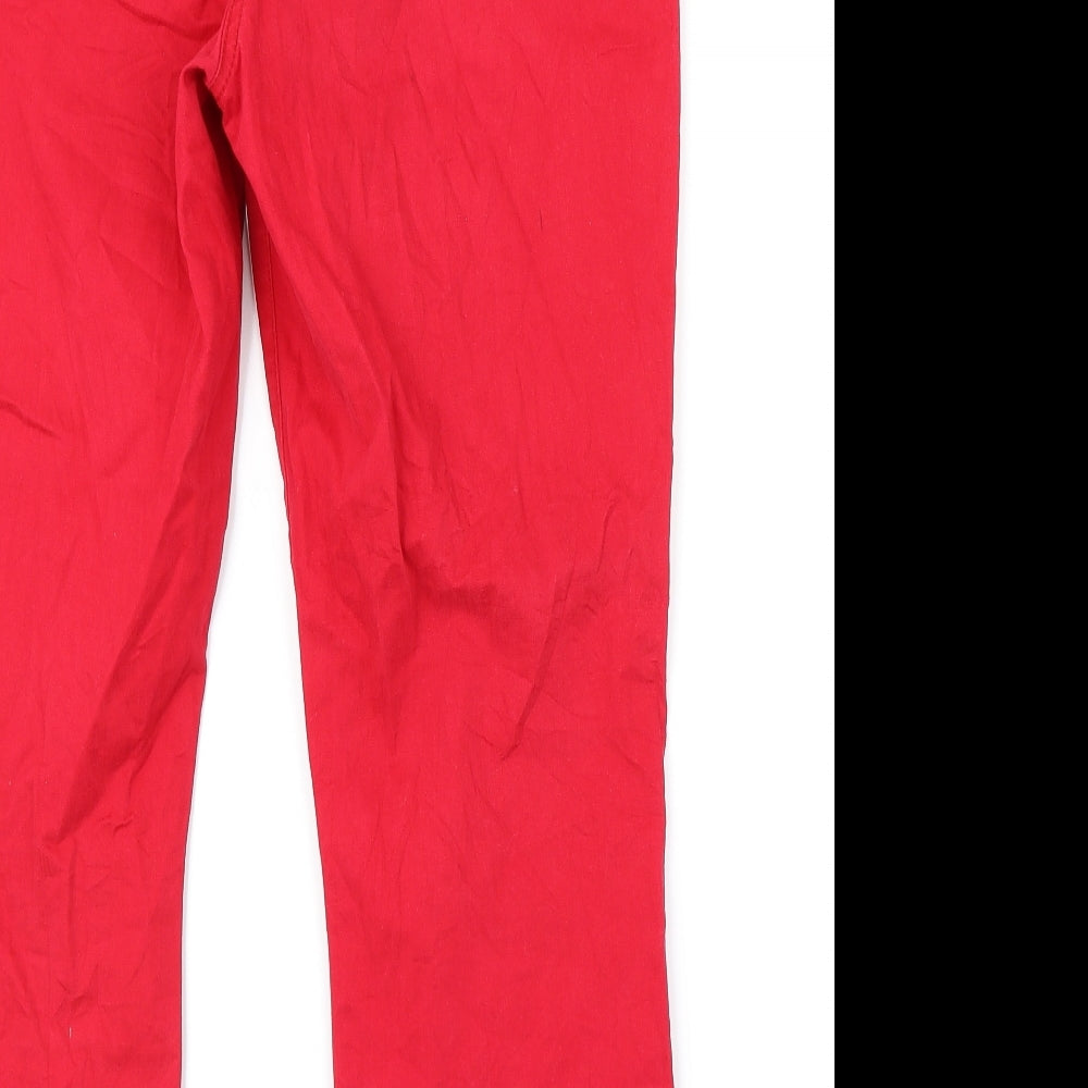 Canda Womens Red  Denim Straight Jeans Size 16 L24 in