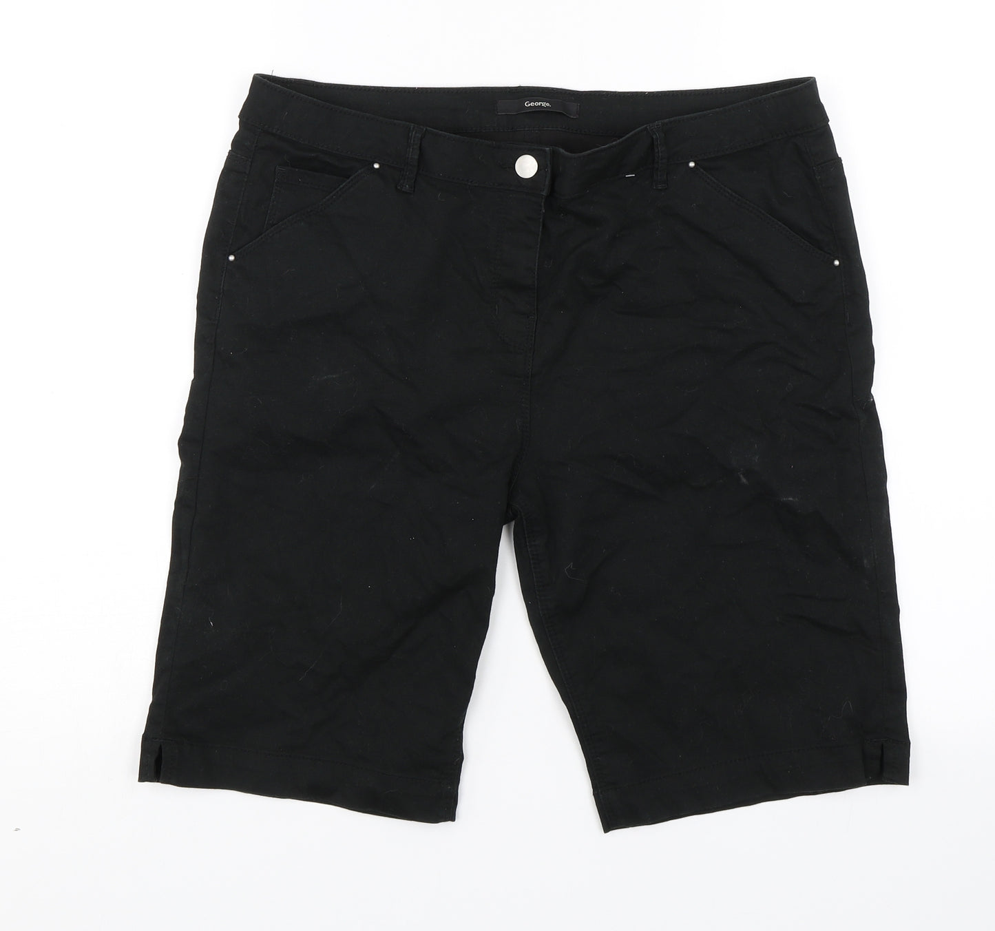 George Womens Black   Chino Shorts Size 16