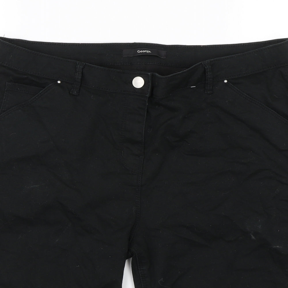 George Womens Black   Chino Shorts Size 16