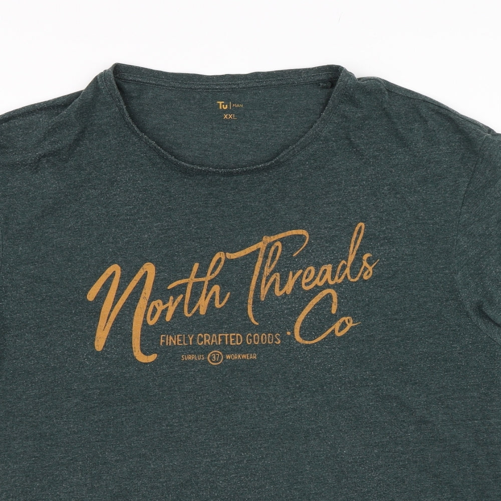TU Mens Green    T-Shirt Size 2XL  - North Threads Co