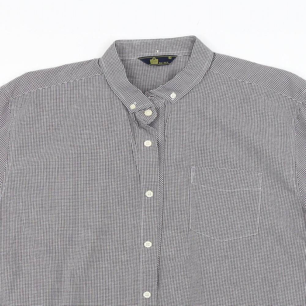 Admiral Mens Blue Plaid   Dress Shirt Size XL