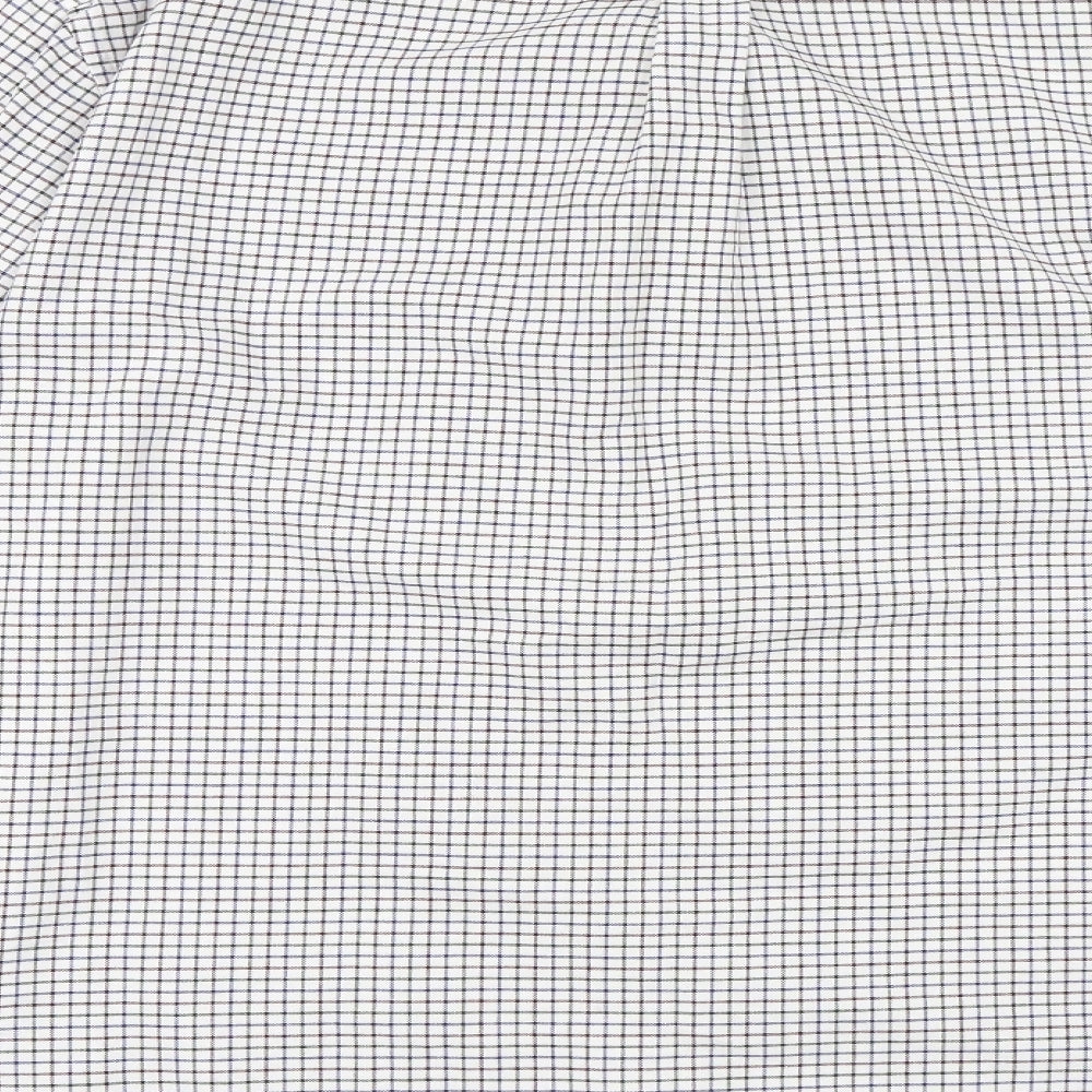 TU Mens White Plaid   Dress Shirt Size 2XL