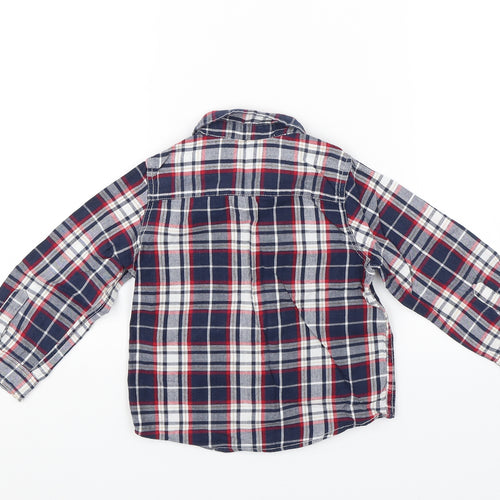 Preworn Baby Blue Plaid  Basic Button-Up Size 18-24 Months