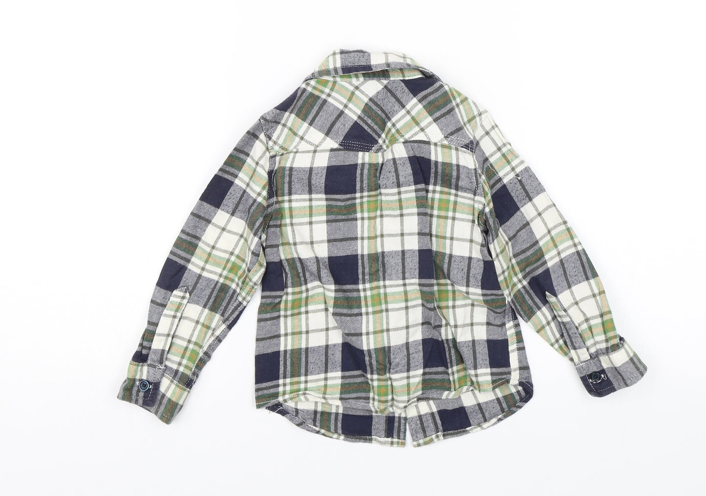 F&F Baby Blue Plaid  Basic Button-Up Size 18-24 Months