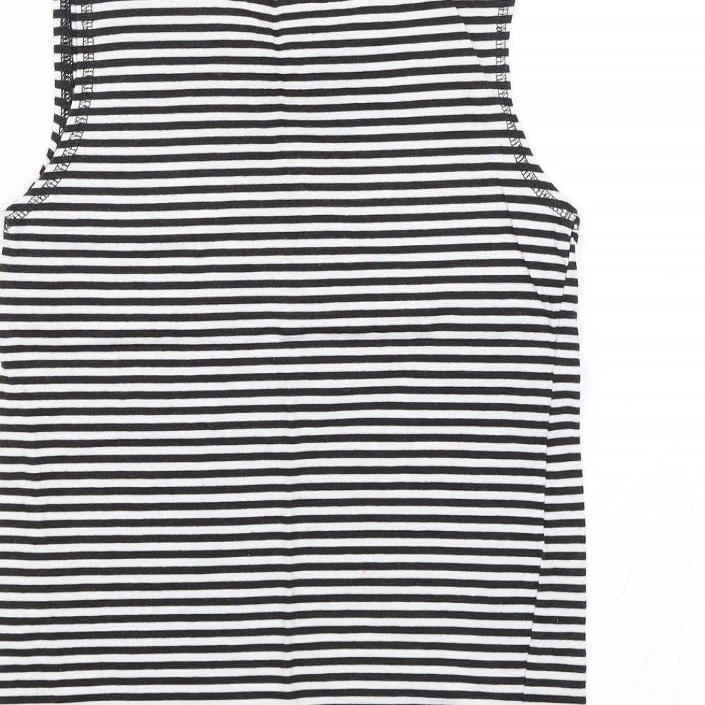 TU Girls Black Striped  Basic Tank Size 6-7 Years