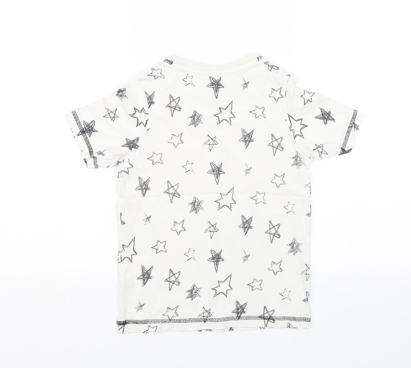 TU Boys White   Basic T-Shirt Size 6-7 Years  - Stars
