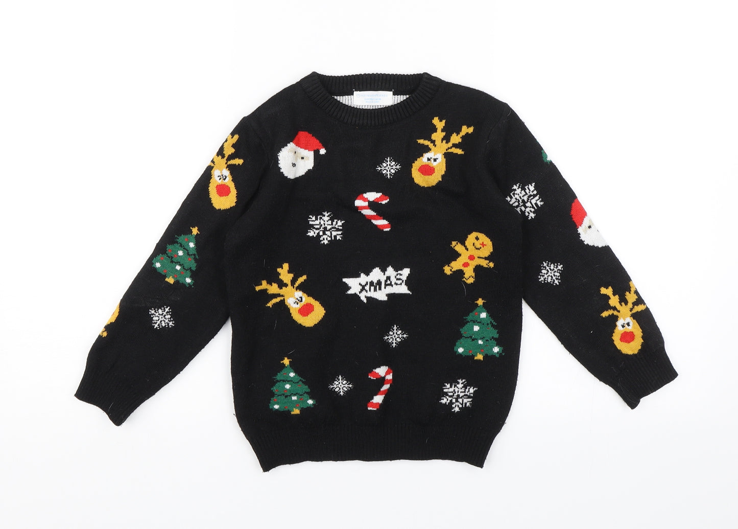 Primark Boys Black   Pullover Jumper Size 5-6 Years  - Christmas Jumper