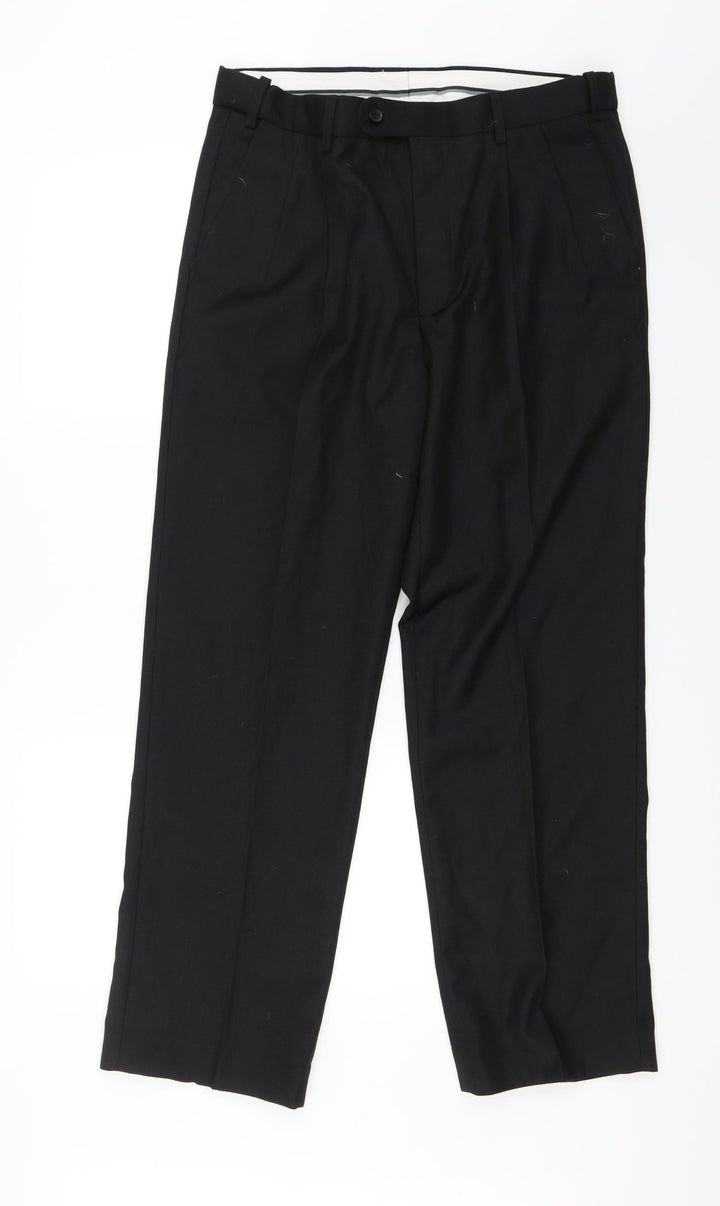 Skopes Mens Black Dress Pants Trousers Size 34 in L28 in