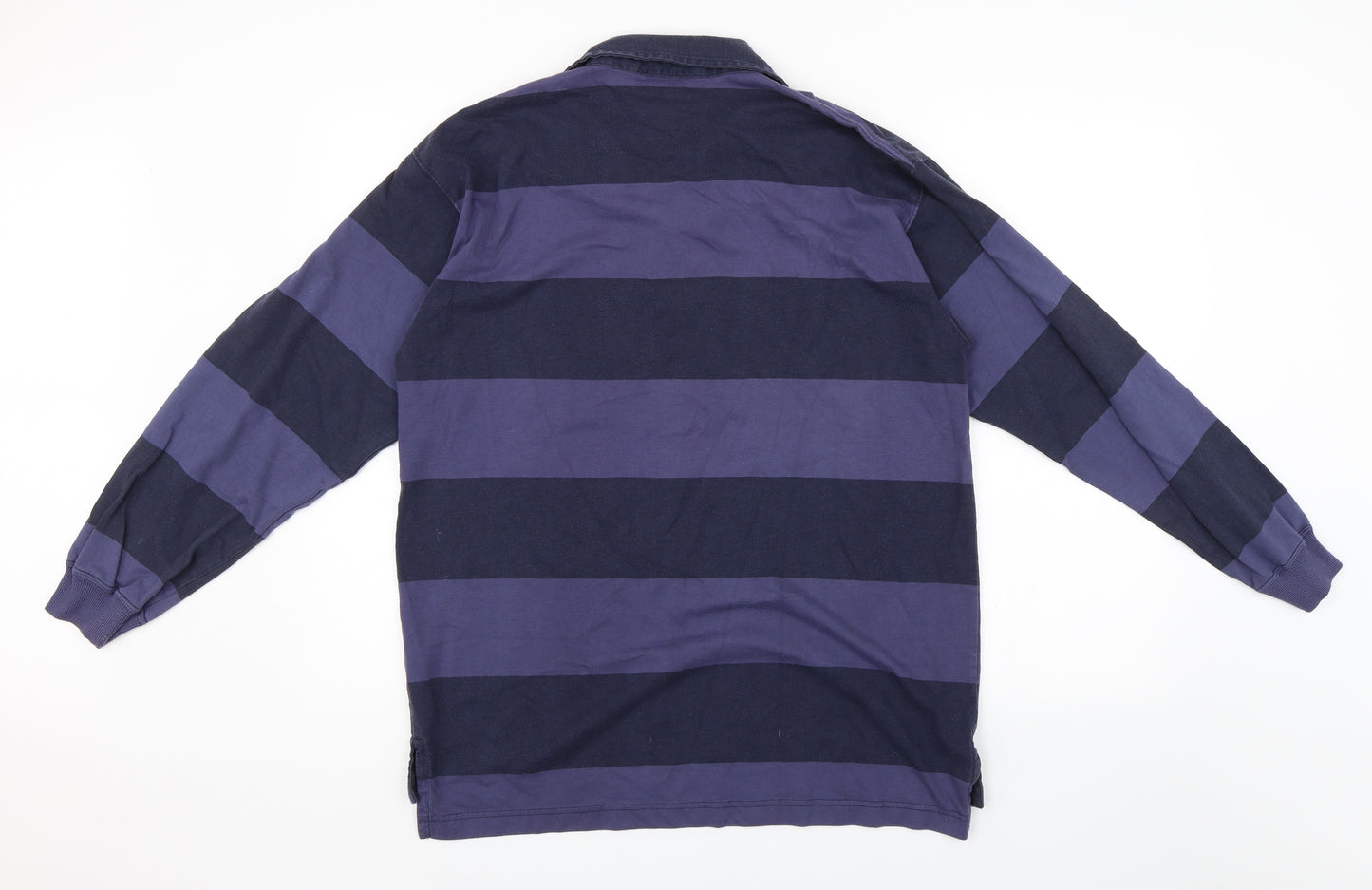 Casuals Mens Blue Striped   Polo Size M