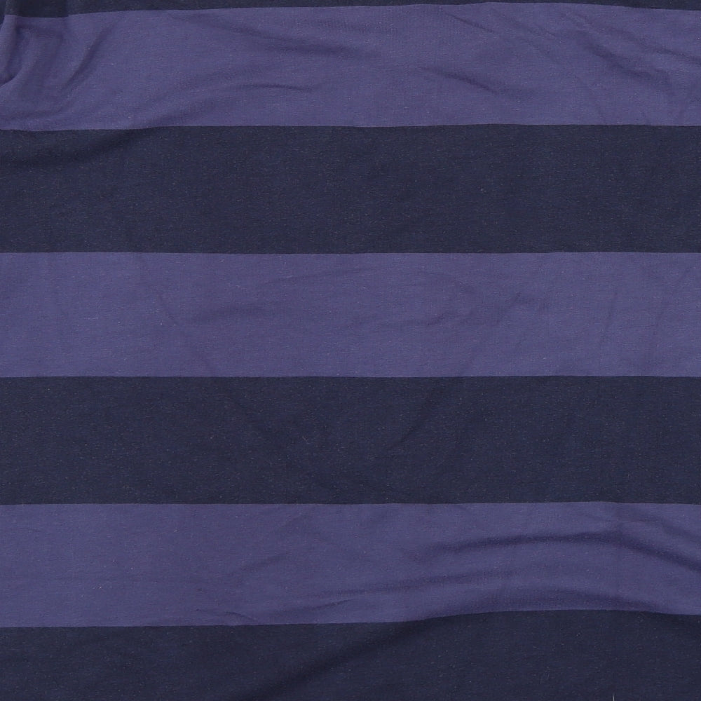 Casuals Mens Blue Striped   Polo Size M