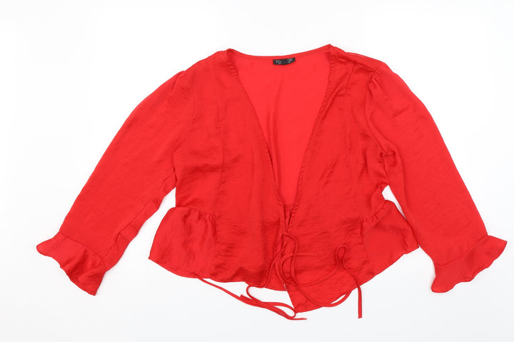 Topshop Womens Red   Shrug Jumper Size 12