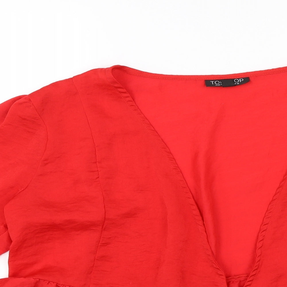 Topshop Womens Red   Shrug Jumper Size 12