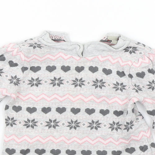 TU Baby Grey Fair Isle  Jumper Dress  Size 9-12 Months