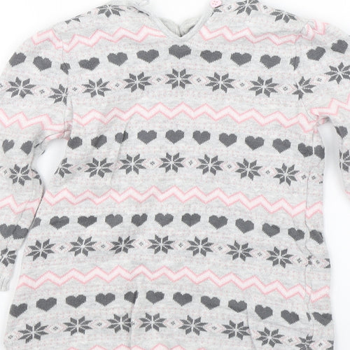 TU Baby Grey Fair Isle  Jumper Dress  Size 9-12 Months