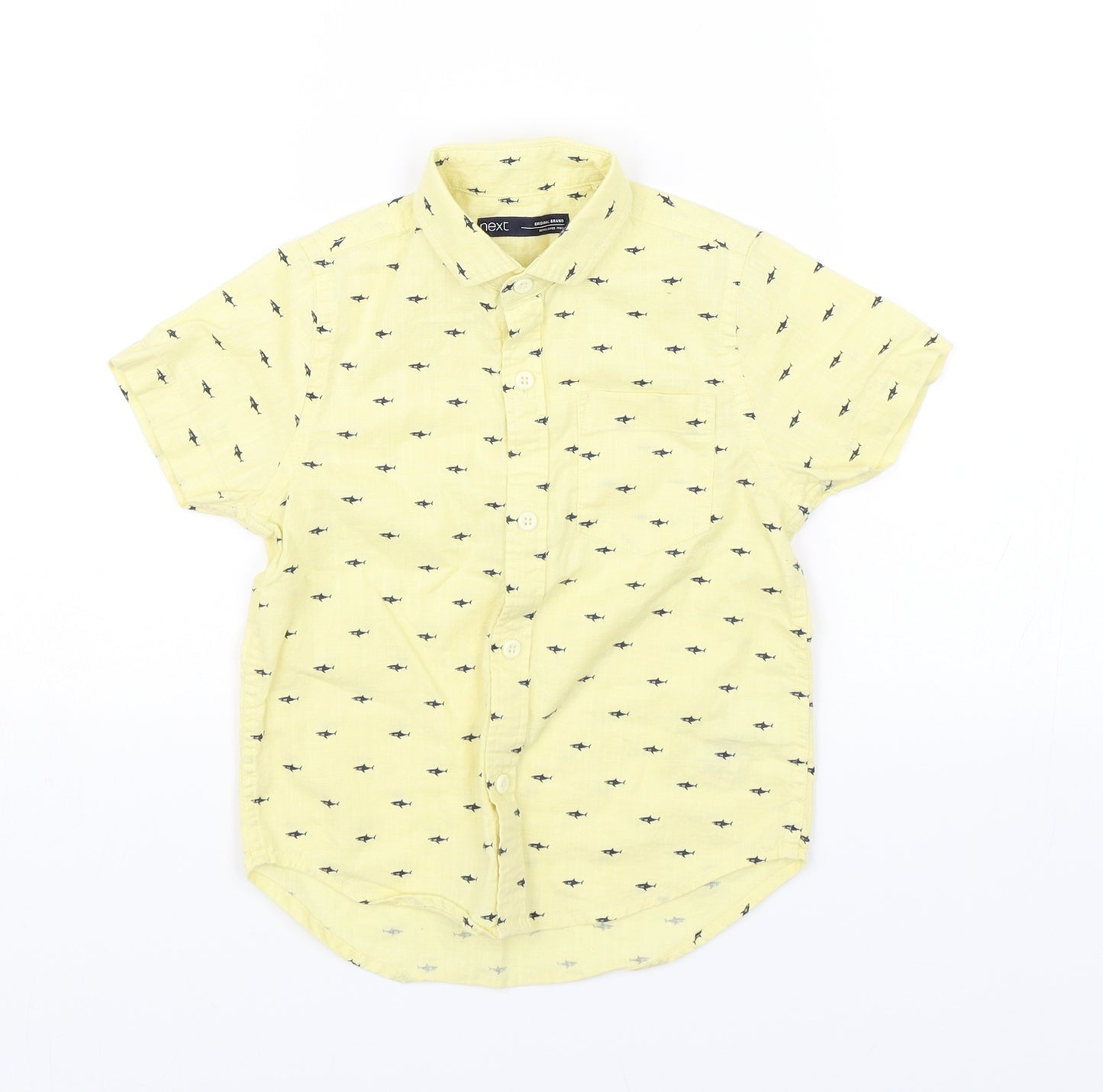 NEXT Boys Yellow   Basic Button-Up Size 3 Years  - Sharks